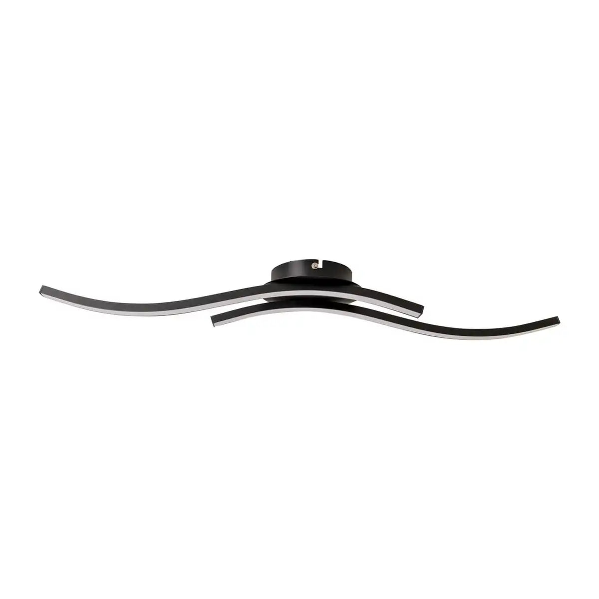 LED Wand-/Deckenleuchte "ONDA", Deckenlampe aus Metall und Kunststoff in Schwarz, mit fest verbauten LEDs, Beleuchtung für Wohnzimmer, Esszimmer oder Büro 65 cm lang