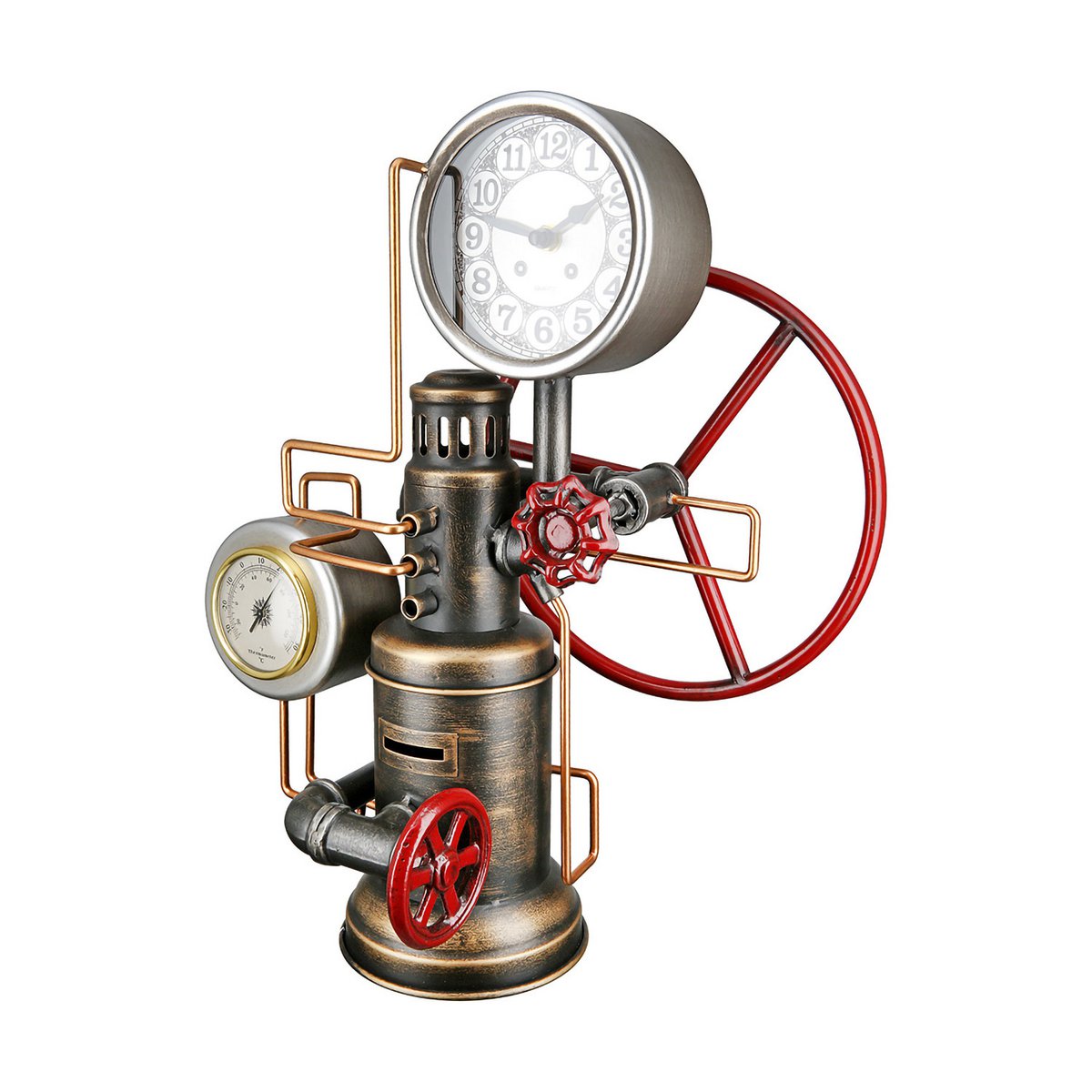 Spardose; Stand-/ Tischuhr Pratos H.42,5 cm