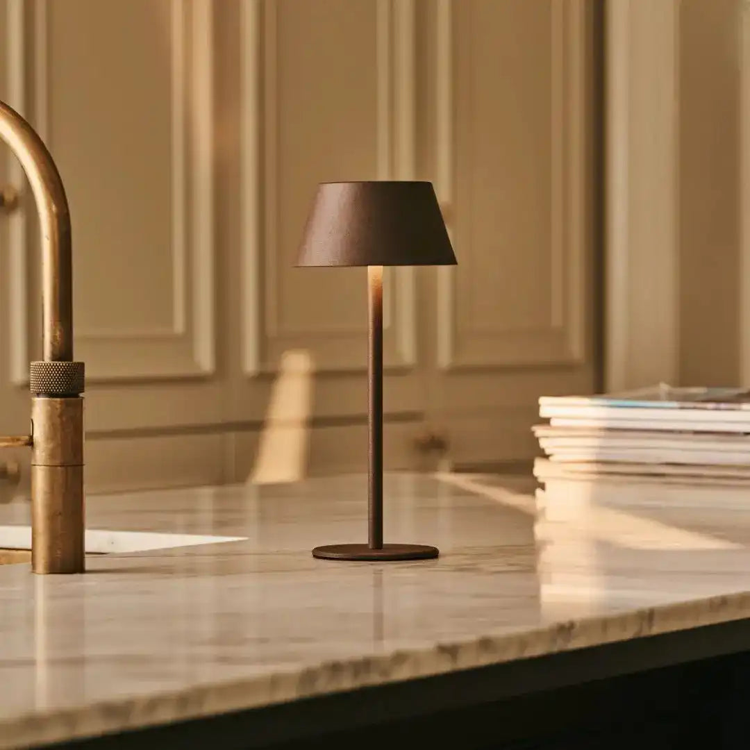 Milou Mocha Brown - Tischlampe ohne Kabel l moderne, Design- und 3 Lichtmodi