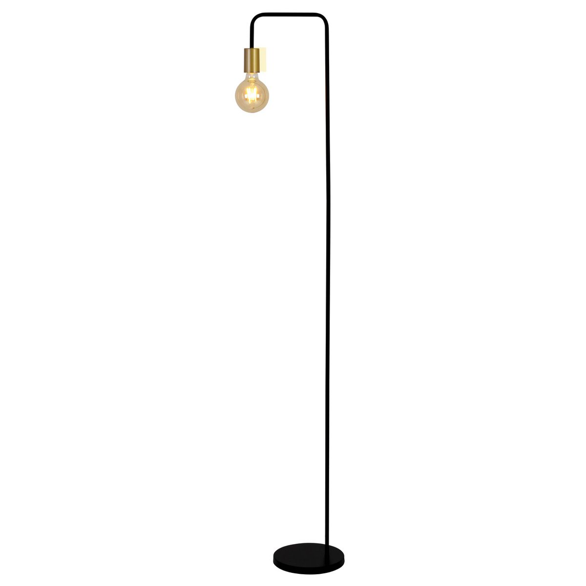Stehleuchte "MODO" aus Metall in Schwarz,, Fassungen in Gold, E27-Fassung, Tischlampe für Wohnzimmer, Esszimmer, Küche, Diele, Flur oder Büro, 150 hoch