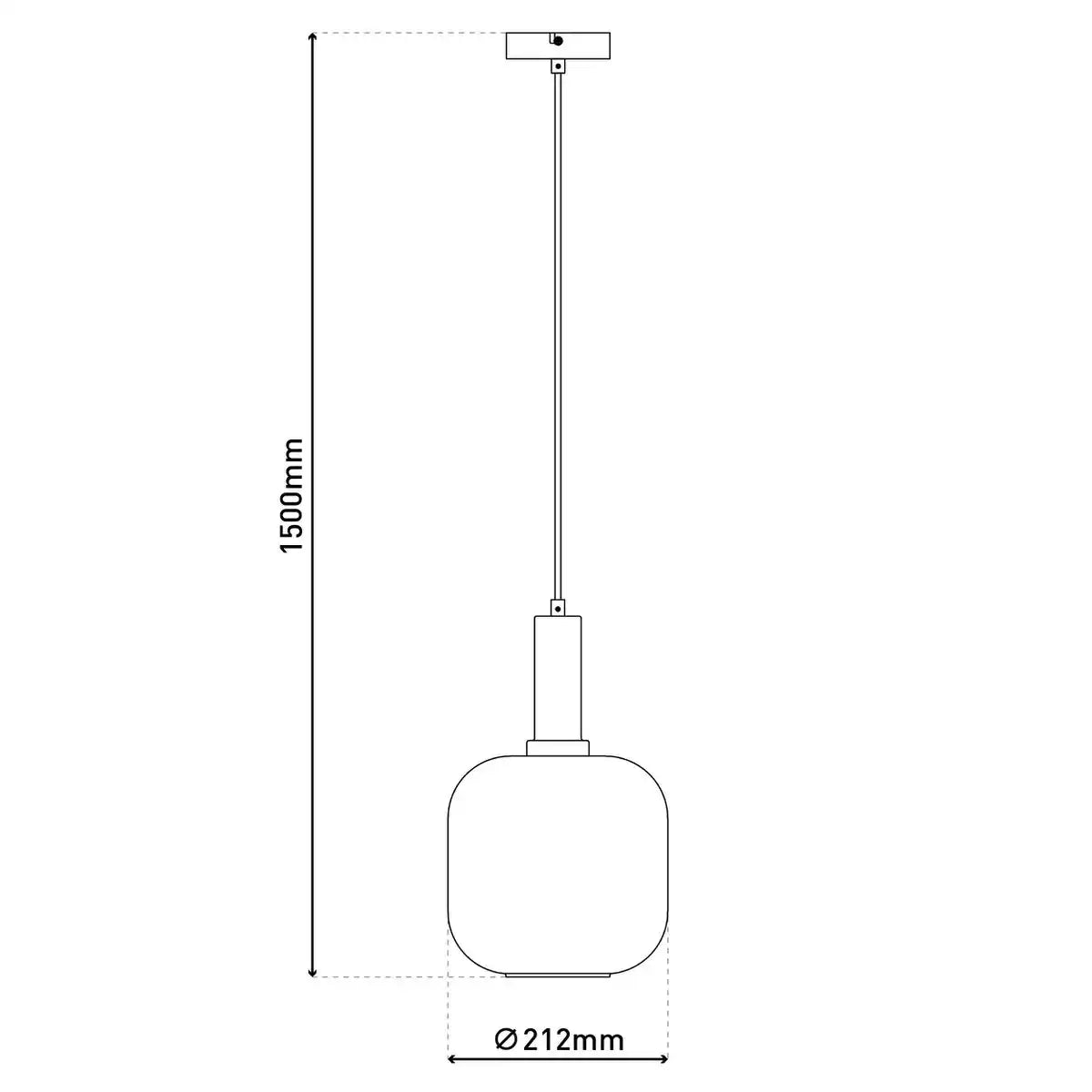 1er Pendelleuchte "FUMO", Pendellampe aus Metall und Glas in Schwarz, mit E14-Fassung, für Esszimmer, Wohnzimmer, Diele oder Büro, Hängelampe 150 x 20 cm