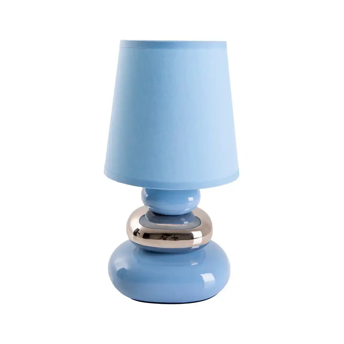 Keramik Tischleuchte "STONEY", Tischlampe aus Keramik, blau, mit E14-Fassung, Tischlampe für Esszimmer, Wohnzimmer, Diele oder Büro, oder als Nachttischlampe, 31 cm hoch