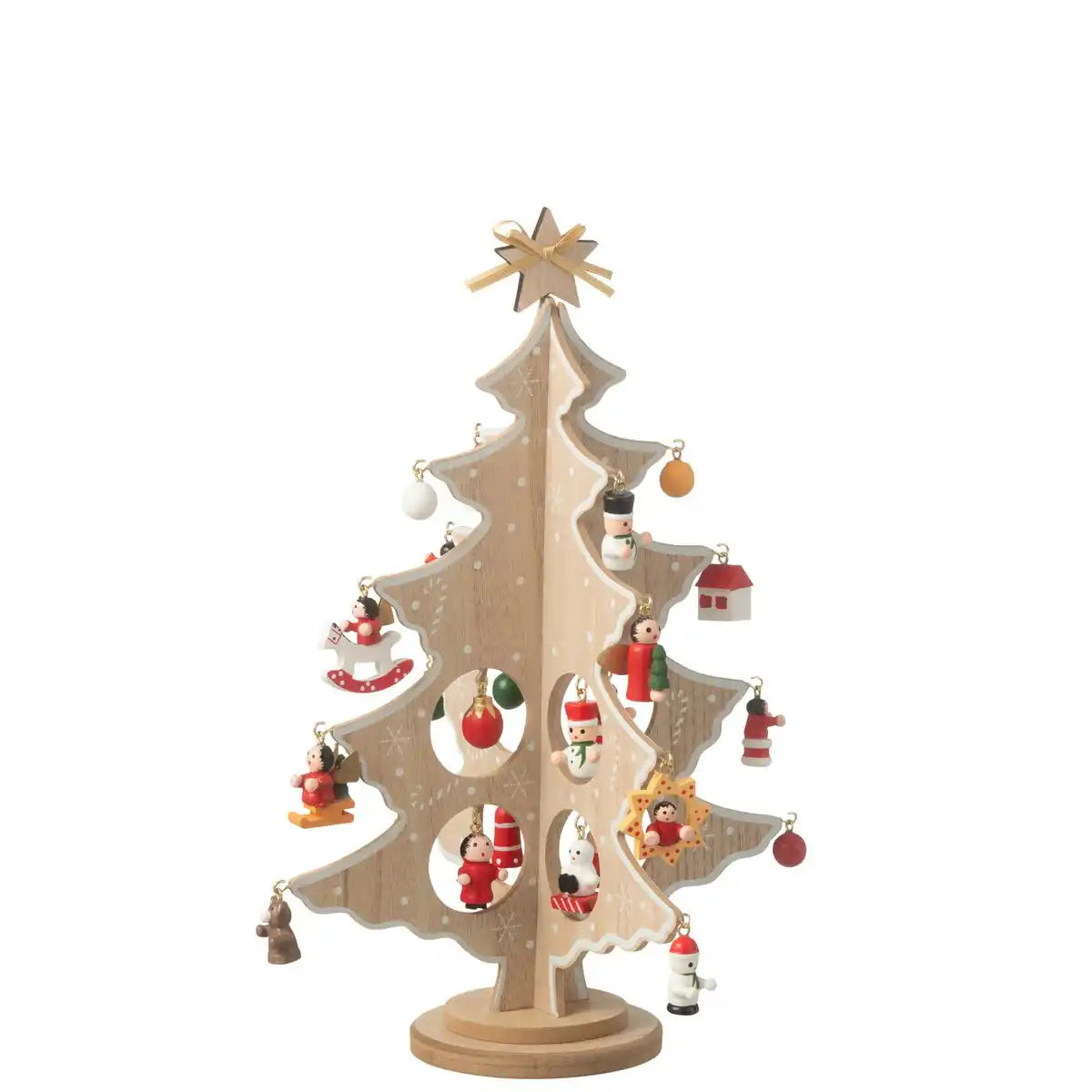 J-Line Weihnachtsbaum + Figuren, faltbar, Holz, Natur
