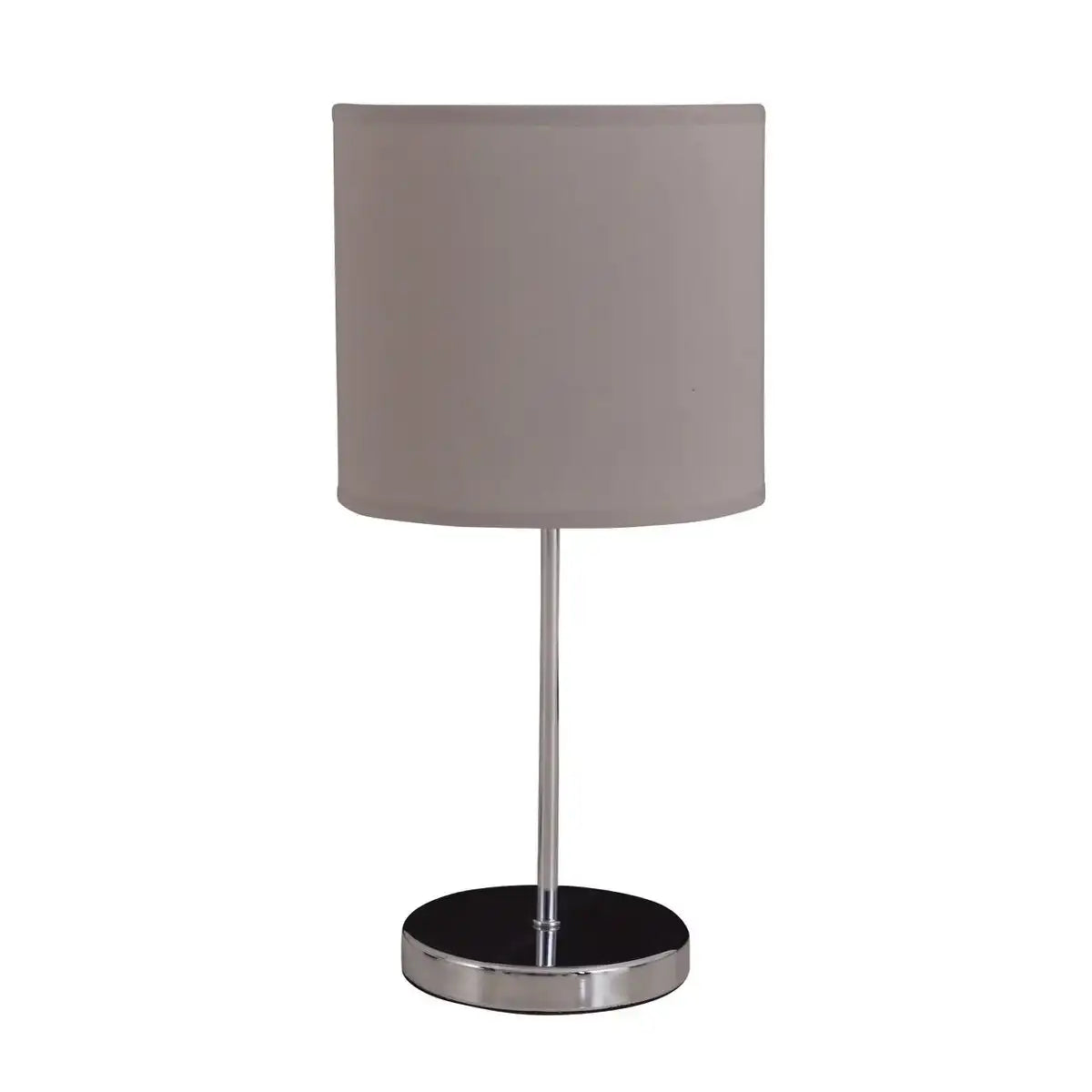 Tischleuchte "NEW YORK", klassische Tischlampe aus Metall mit Textilschirm in Grau, mit E27-Fassung, 38,5 cm hoch, perfekt für Wohnzimmer, Esszimmer, Diele und Büro
