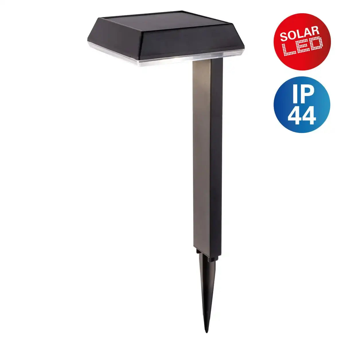 Solar-Dekoerdspieß "SIGI", 79 cm hoch, Kunststoff, schwarz, integrierte LEDs, warmweiß