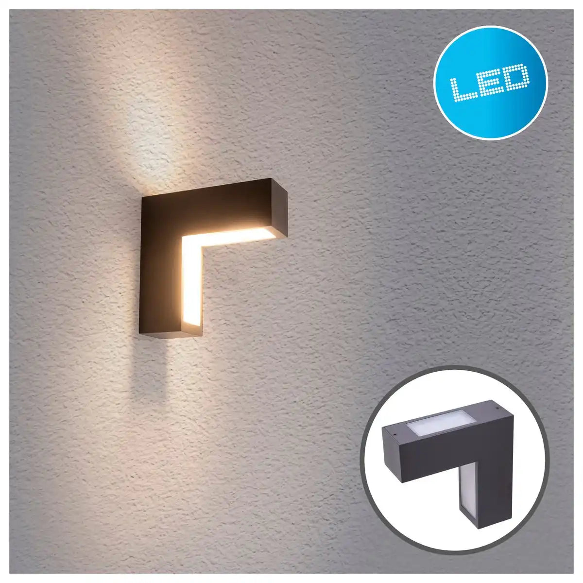 LED Außen Wandleuchten "ANGUS" aus Metall und Kunststoff in Anthrazit, mit integrierter LED