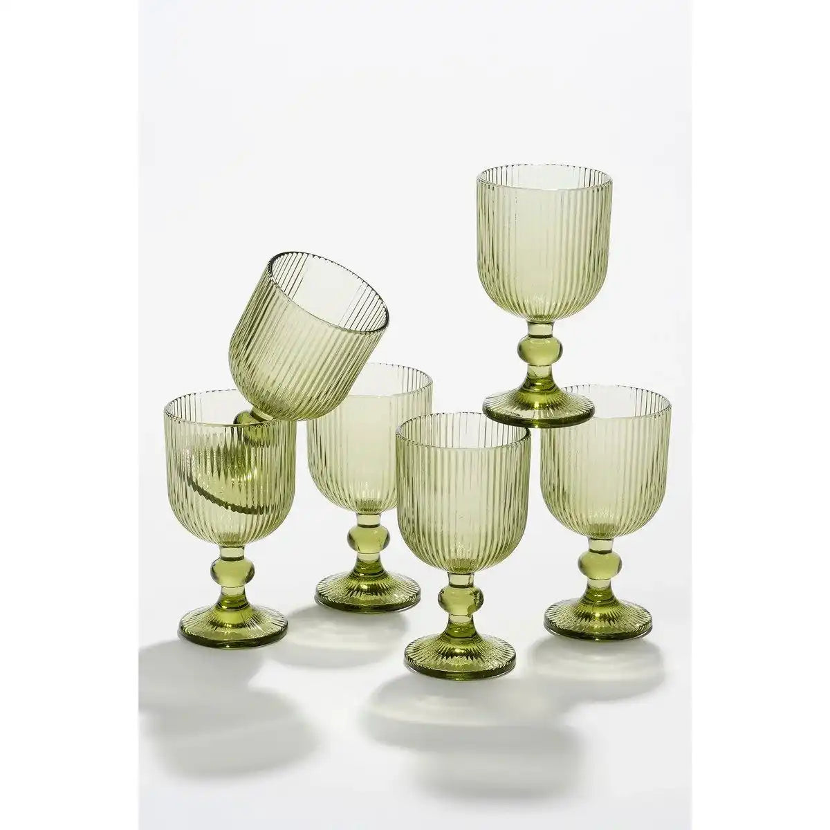 Merlot Weinglas - Set von 6 - 250 ml - Glas - hellgrün