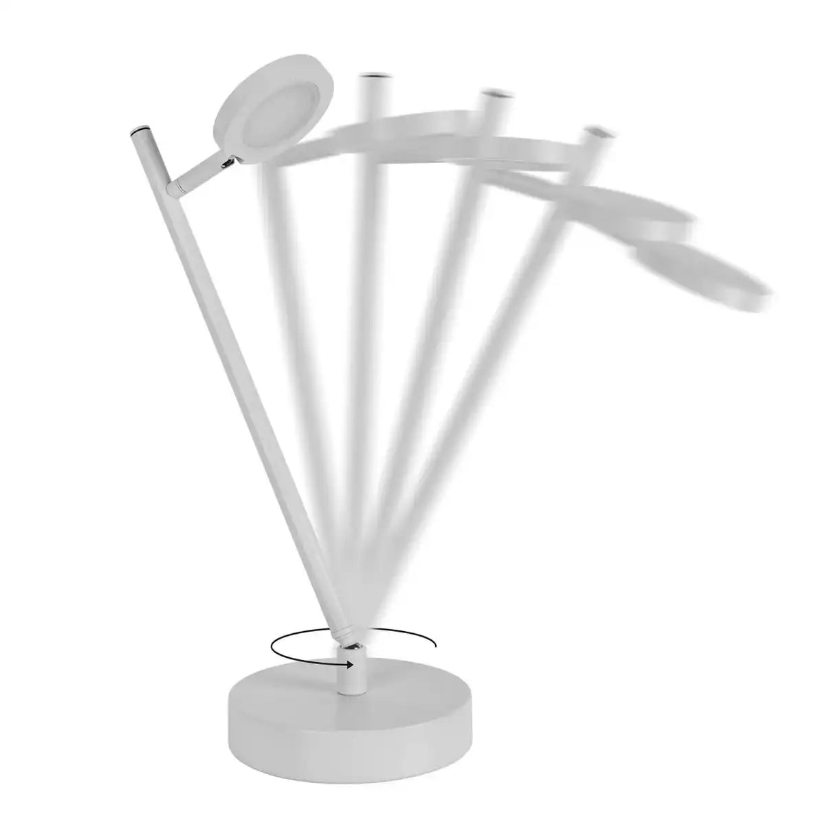 LED Akku-Tischleuchte "LUPA", 45 cm hoch, aus lackiertem Aluminium (weiß) und weißem Kunststoff, LED integriert, dimmbar, Touch-Sensor.
