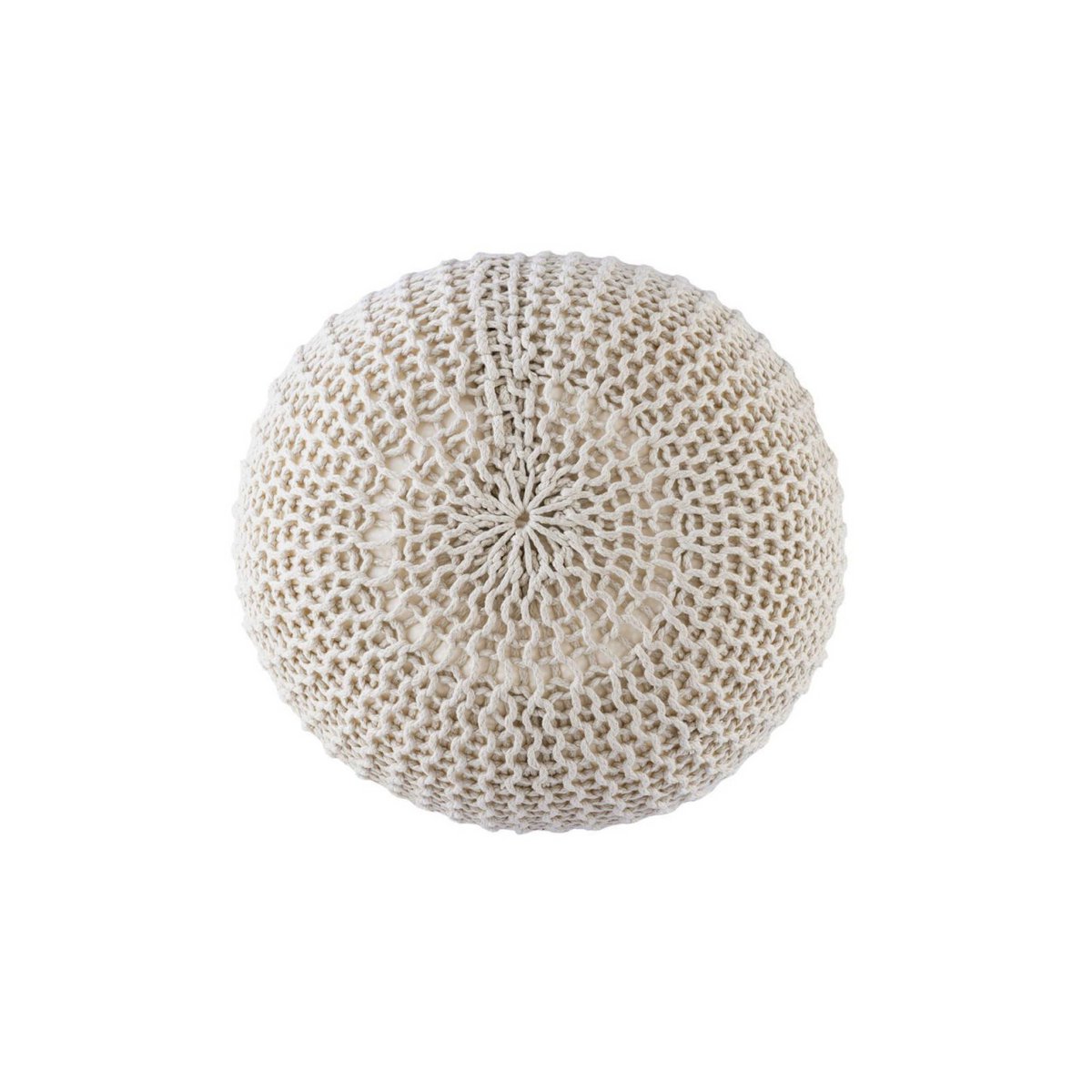 Pouf PREMIUM ø45cm Sitzhocker Strickpouf Innen Terrasse Pool Garten nachhaltig