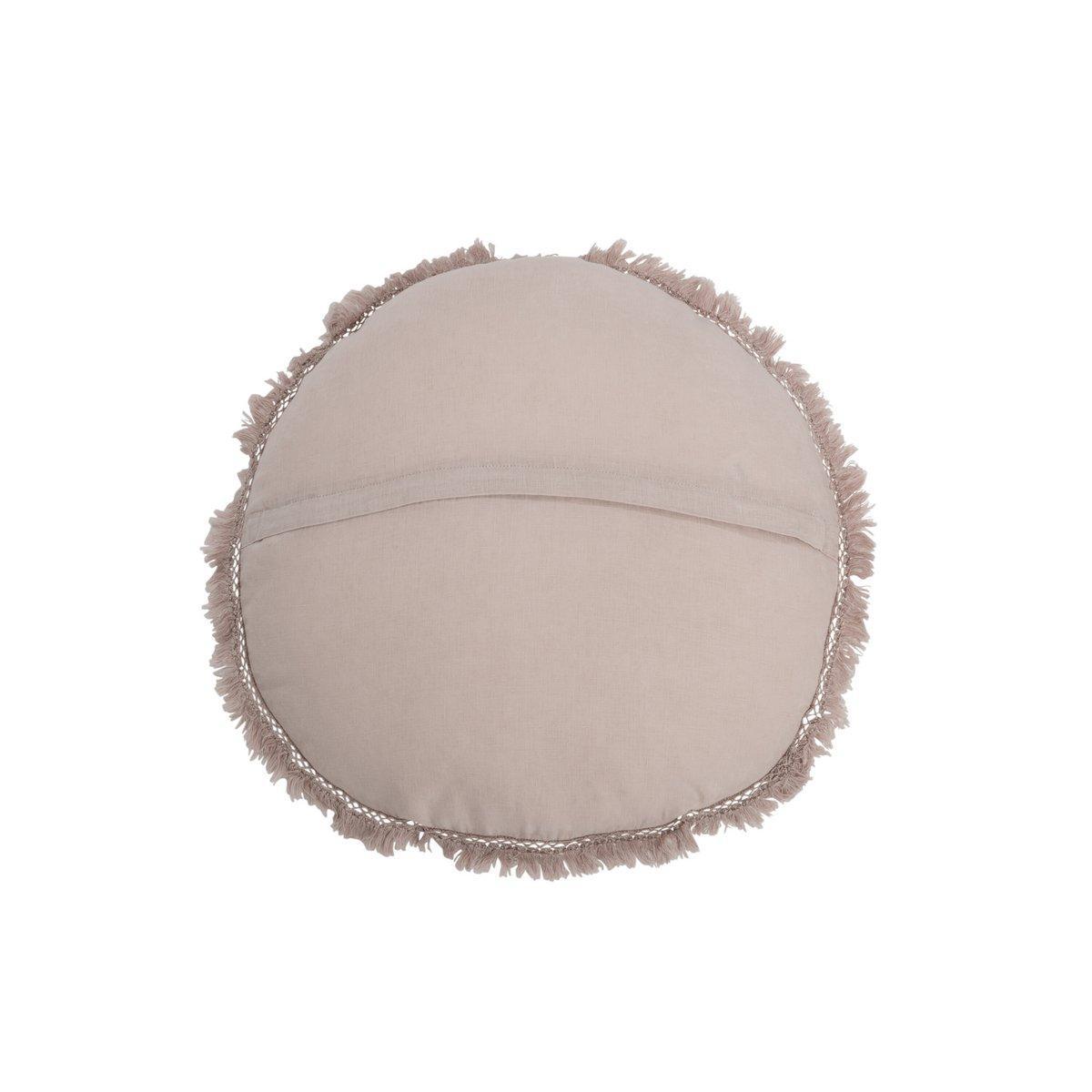 J-Line Kissen Round Velvet – Baumwolle/Leinen – Altrosa