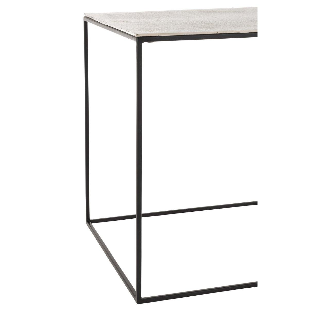 J-Line Beistelltisch Square – Metall – Silber/Schwarz