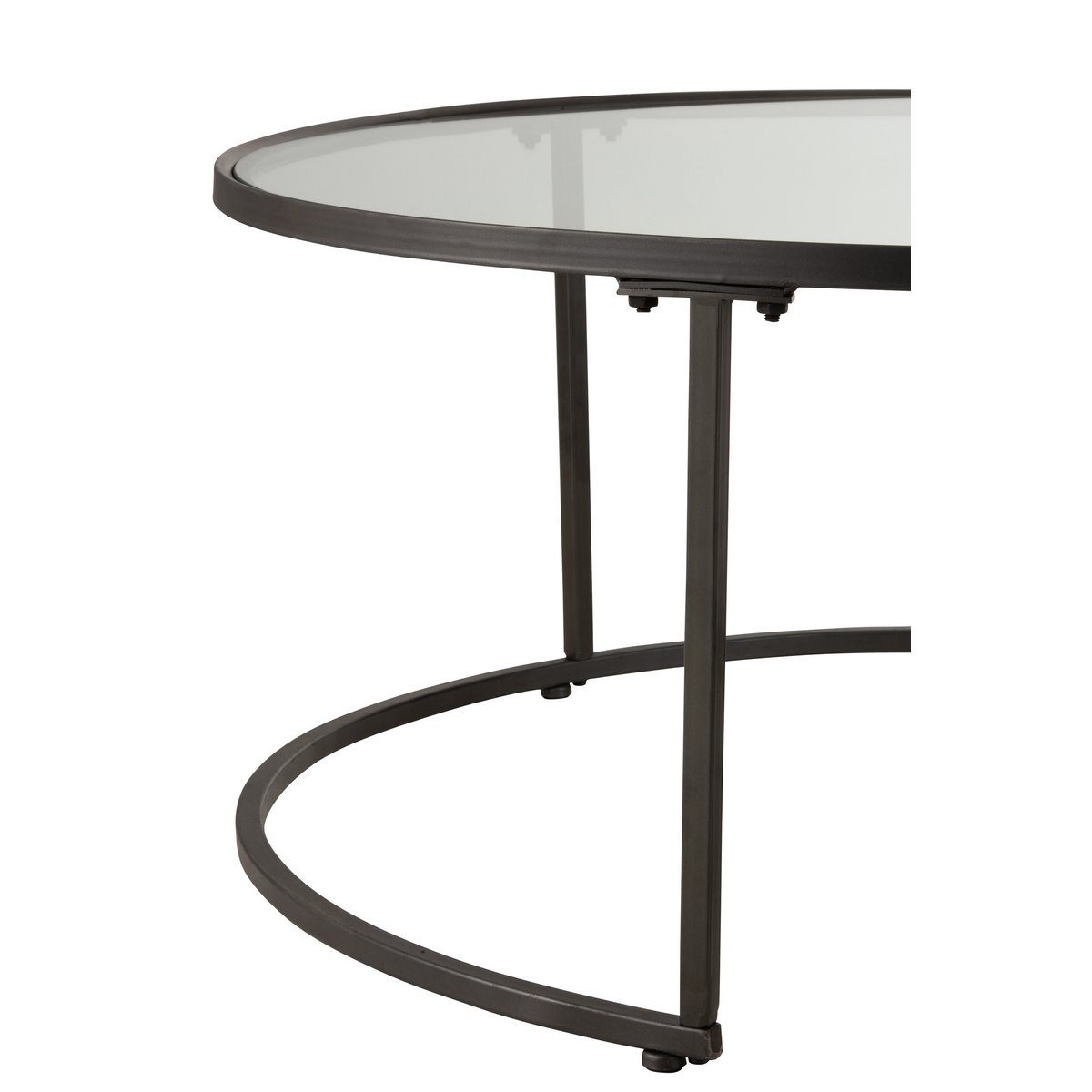 J-Line 2er Set Couchtische Rund Metall Schwarz - 91 x 91 x 41 cm