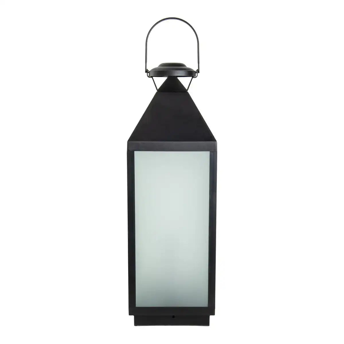 LED Dekoleuchte Laterne "DORIS" aus Kunststoff und Glas in Schwarz, integrierte LED, für Innen
