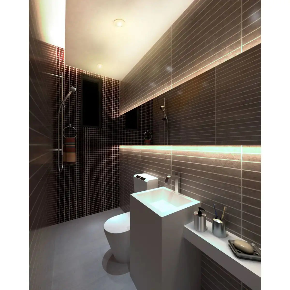 LED Einbauspot "COMMO" Ø 8,5 cm, 6,5 cm tief, aus Metall und mattem Acryl, 6 Watt, warmweiß