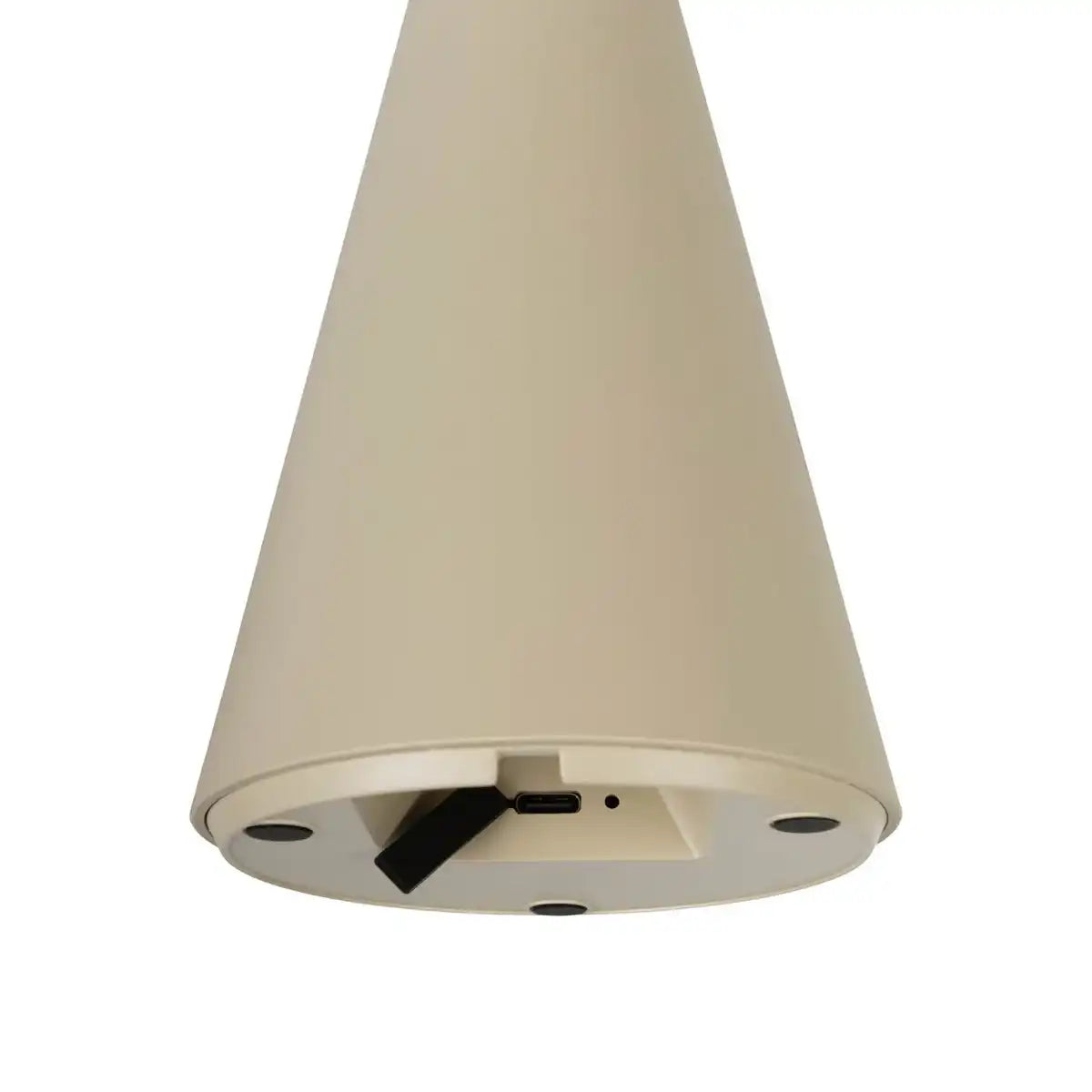 Solar-Akku-Tischleuchte "Palu" für Außen und Innen, aus Kunststoff in Beige , 20 cm hoch