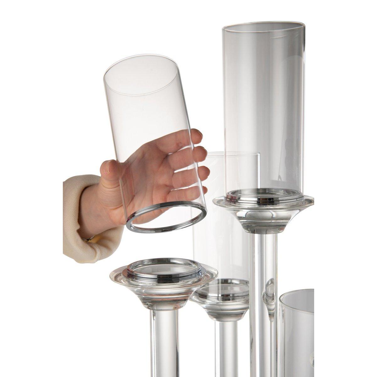 J-Line Kerzenhalter 5 groß Glas transparent