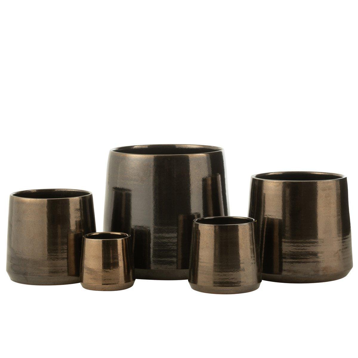 J-Line Blumentopf rund Terra Shiny Gold Extra Large