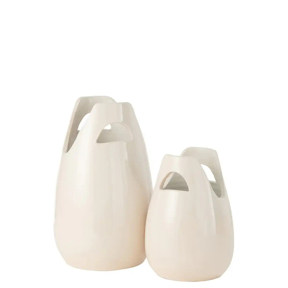 J -Line Vase -Griff - Keramik - Weiß - groß - 40 cm hoch