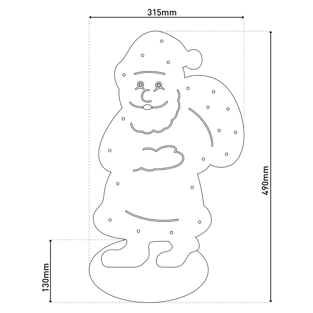LED-Holz-Dekoleuchte "SANTA" klein, Weihnachtsdeko aus Holz in Natur, mit fest verbauten LEDs, für den Außenbereich