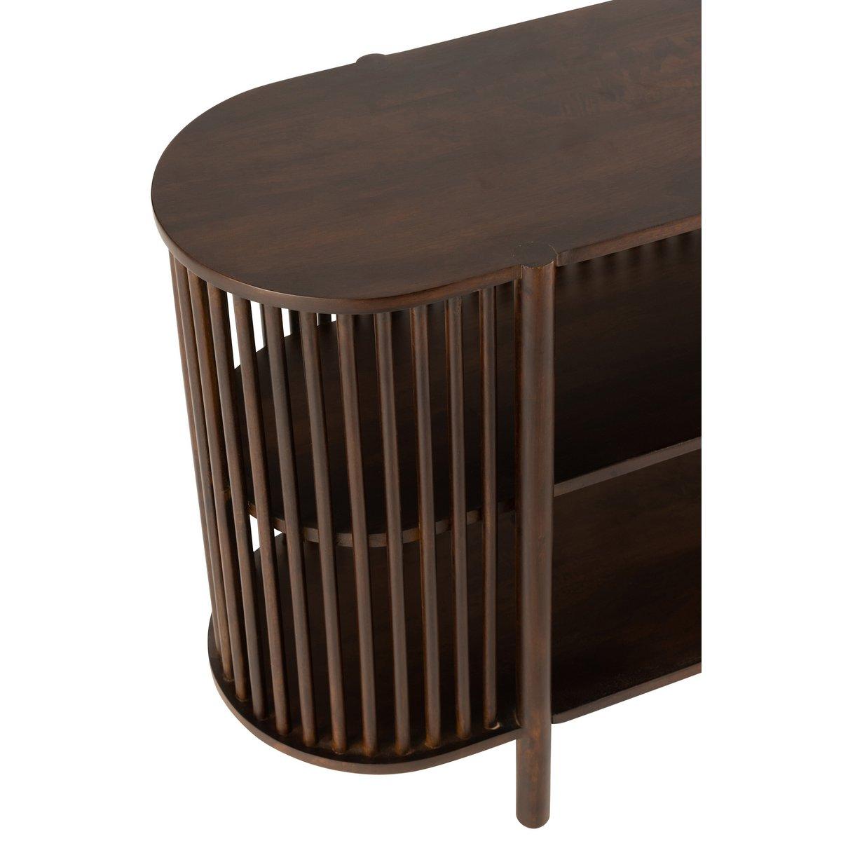 J-Line Konsole 2 Planken Conie Mangoholz Dunkelbraun