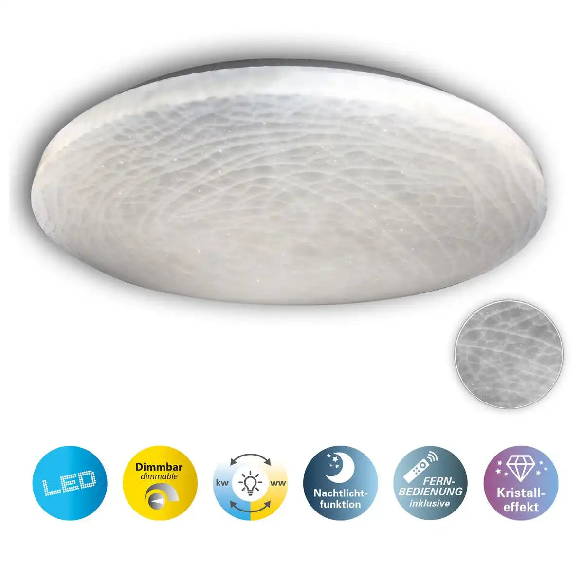 LED Deckenleuchte "POLARIS" d: 48cm Kristalleffekt