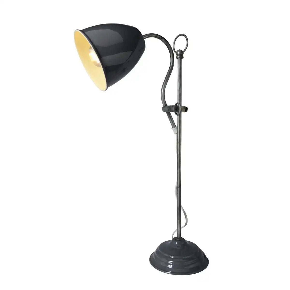 Metall-Tischleuchte "PINHEAD", Retro Classic in grauem Metall, E14