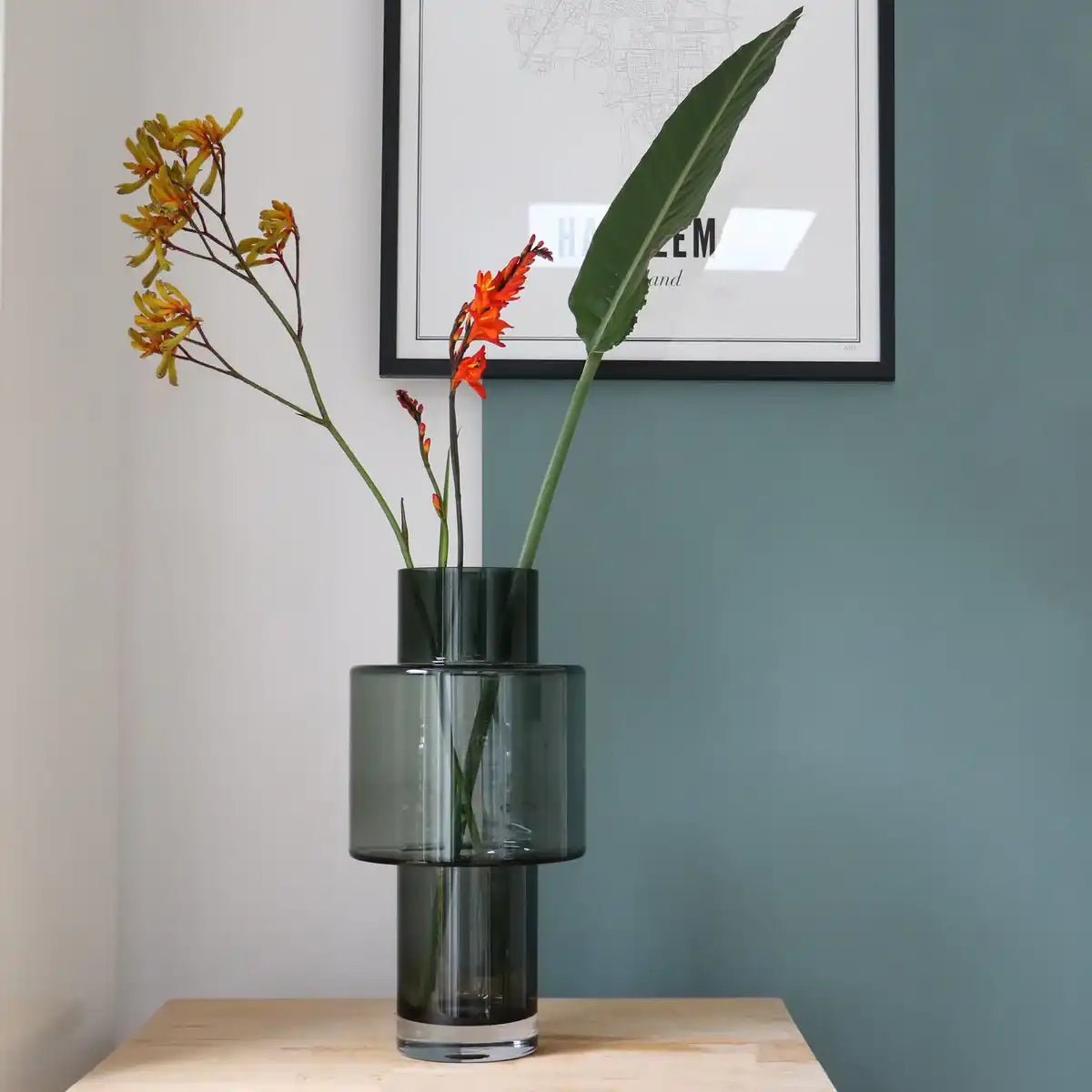 Vase Glass Juba M - H40 W20 - Grau