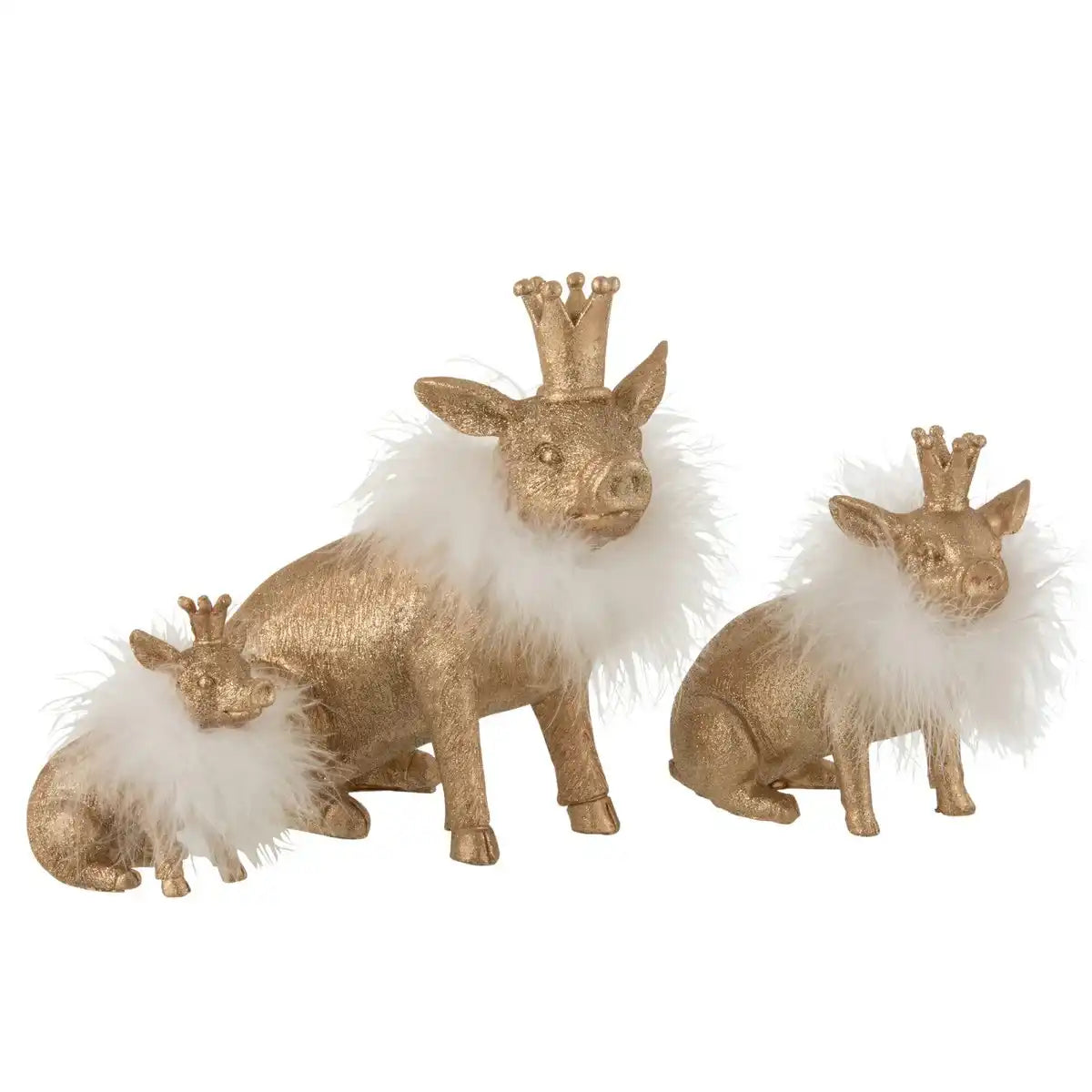 J-Line Pig Crown Poly Gold Groß