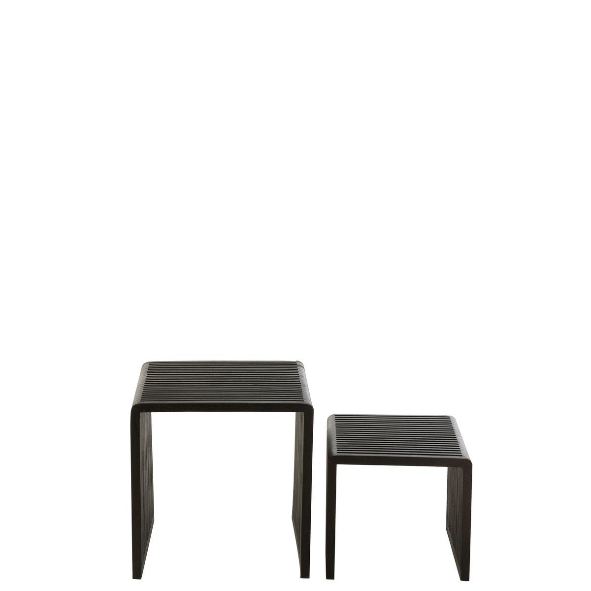 J-Line Couchtisch Cube Recyceltes Teakholz – Holz – Schwarz