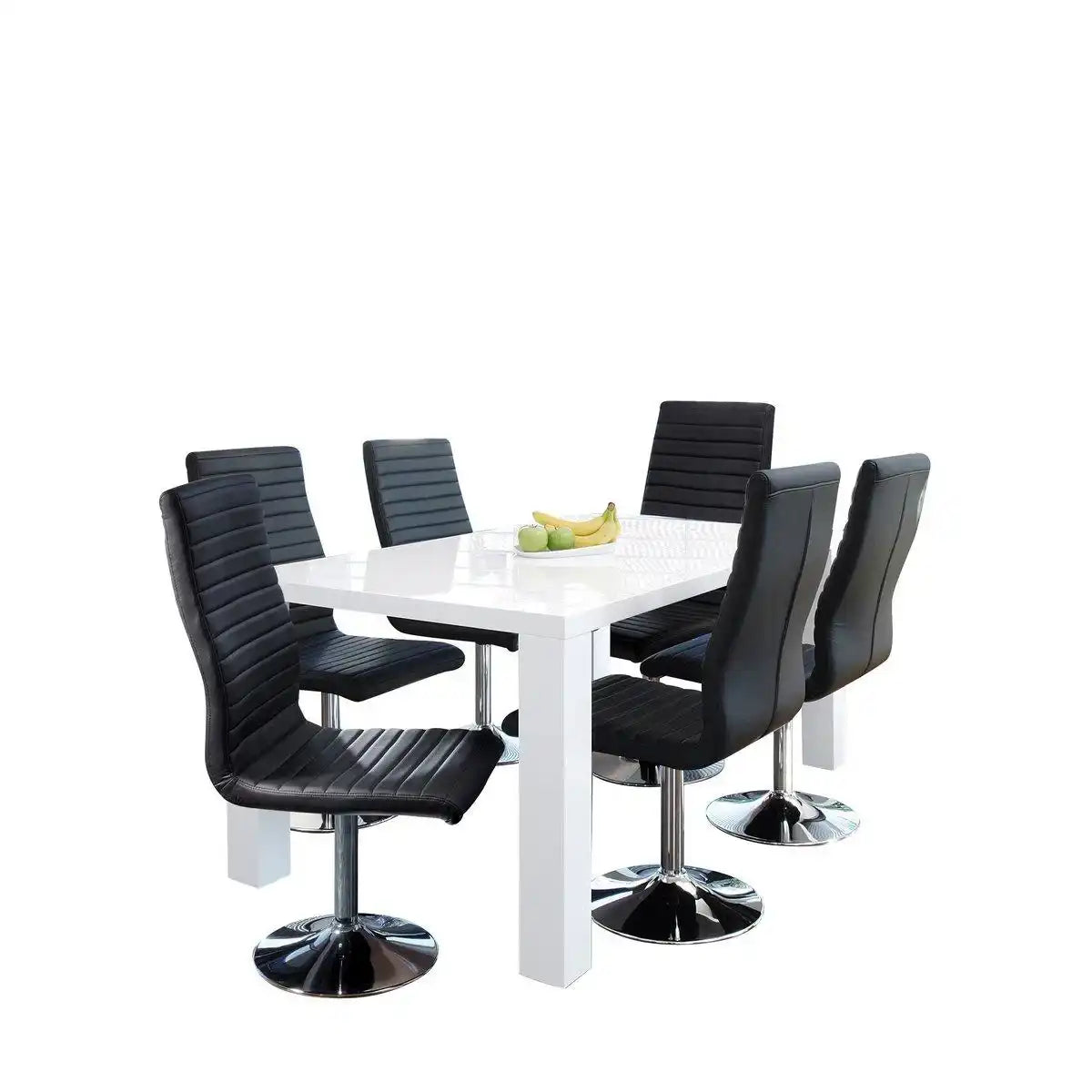 Esszimmerstuhl schwarz Kunstleder-Optik 4er Set