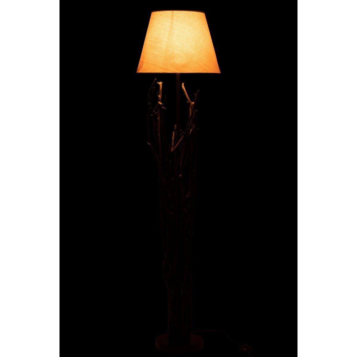 J-Line Stehlampe Zweige Kastanie – Holz – Schwarz