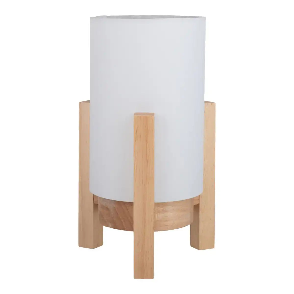 Akkutischleuchte "MADITA" 25 cm hoch, in Weiß/Natur, mit integrierter LED, dimmbar mit Berührungssensor