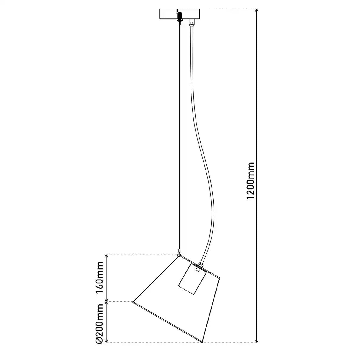 Pendelleuchte "KORIE", Pendellampe aus Metall in Schwarz, mit E27-Fassung, Ø20cm, für Wohnbereich und Büro.