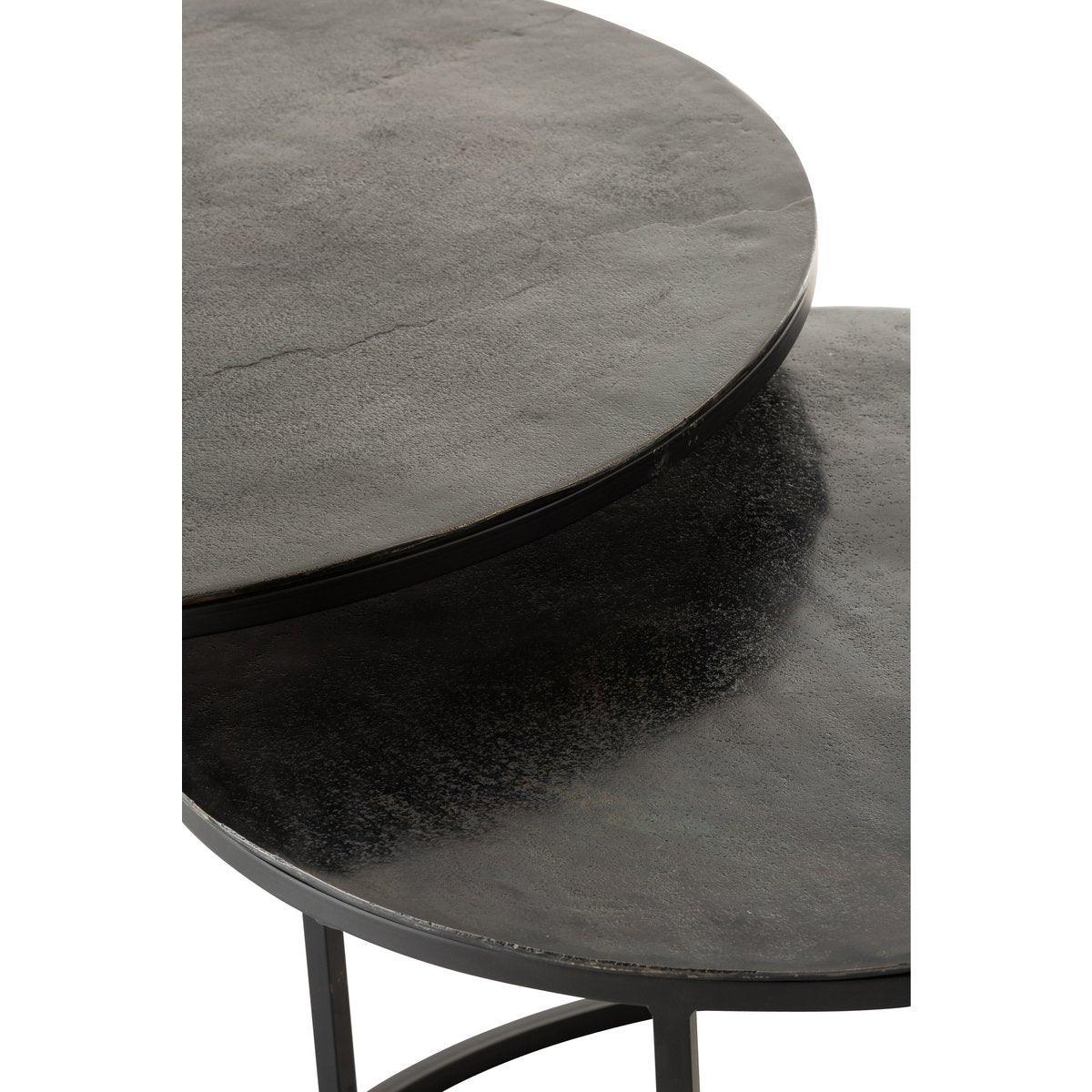 J-Line Beistelltisch Oxidize – Aluminium/Eisen – Schwarz/Grün