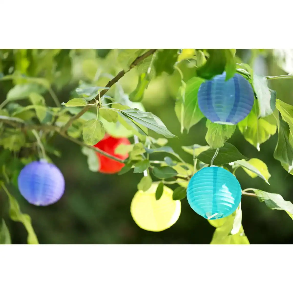 LED Textil-10er-Solar-Lichterkette bunt , für Außen, Lichterkette - Metall und Kunststoff und Textil , bunt, mit integrierter LED
