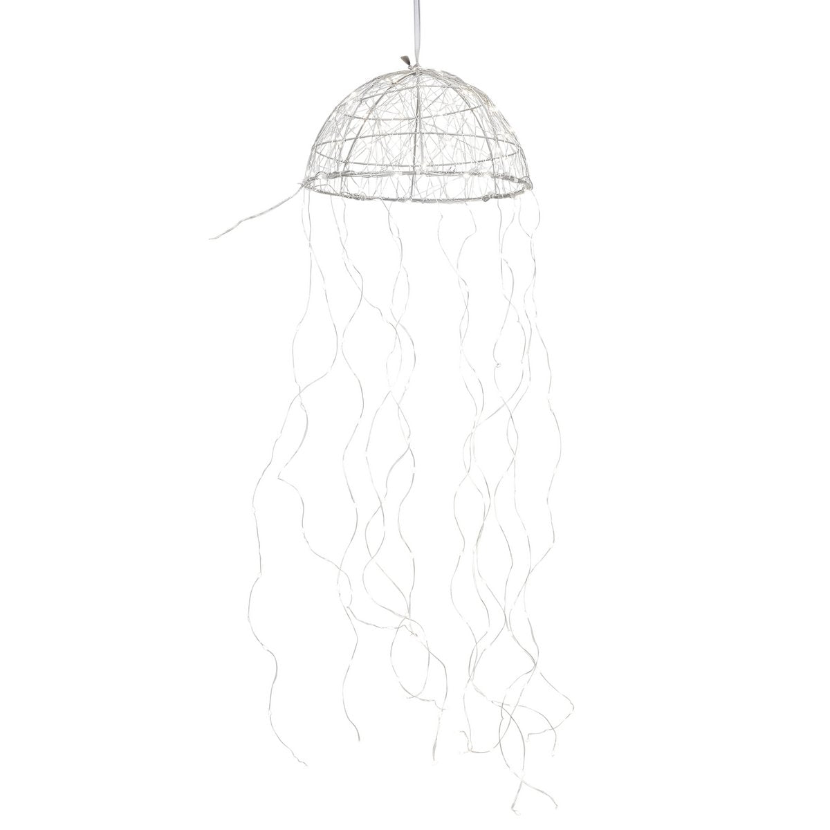 Kronleuchter Qualle mit warmweißer LED-Beleuchtung – L100 x Ø27 cm – Silber