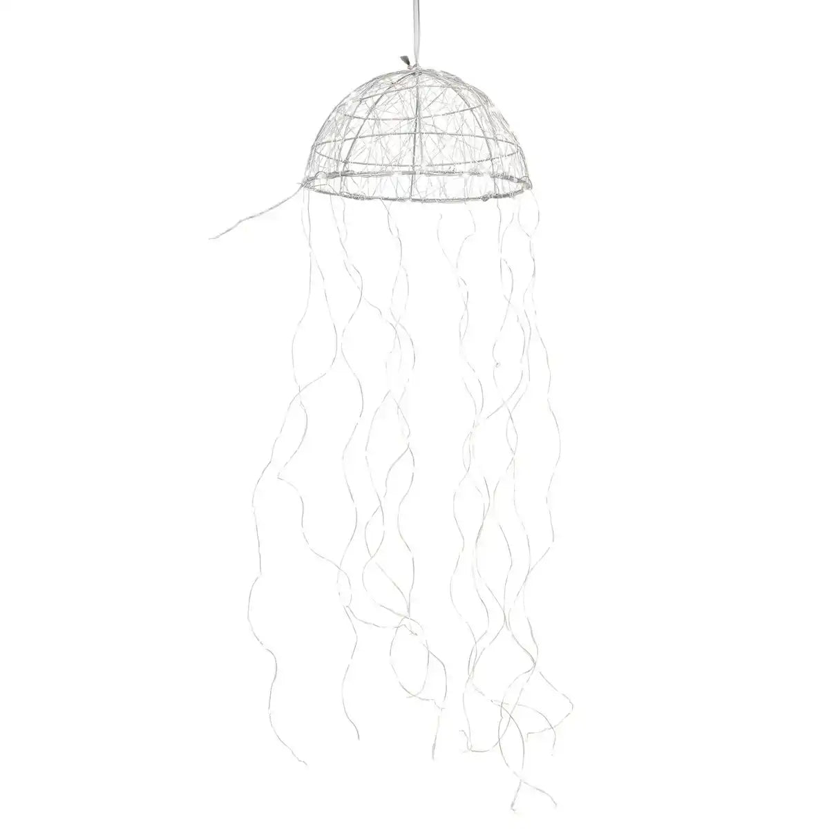 Kronleuchter Qualle mit warmweißer LED-Beleuchtung – L100 x Ø27 cm – Silber