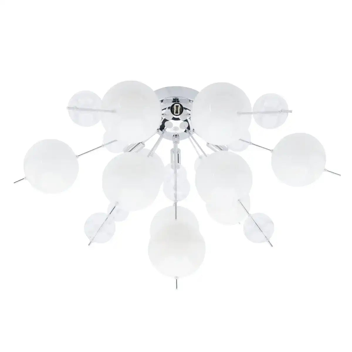 Deckenleuchte "EXPLOSION" weiß aus Metall und Glas, G9 Fassungen, Deckenlampe für Esszimmer, Wohnzimmer, Diele oder Büro, Ø57 cm