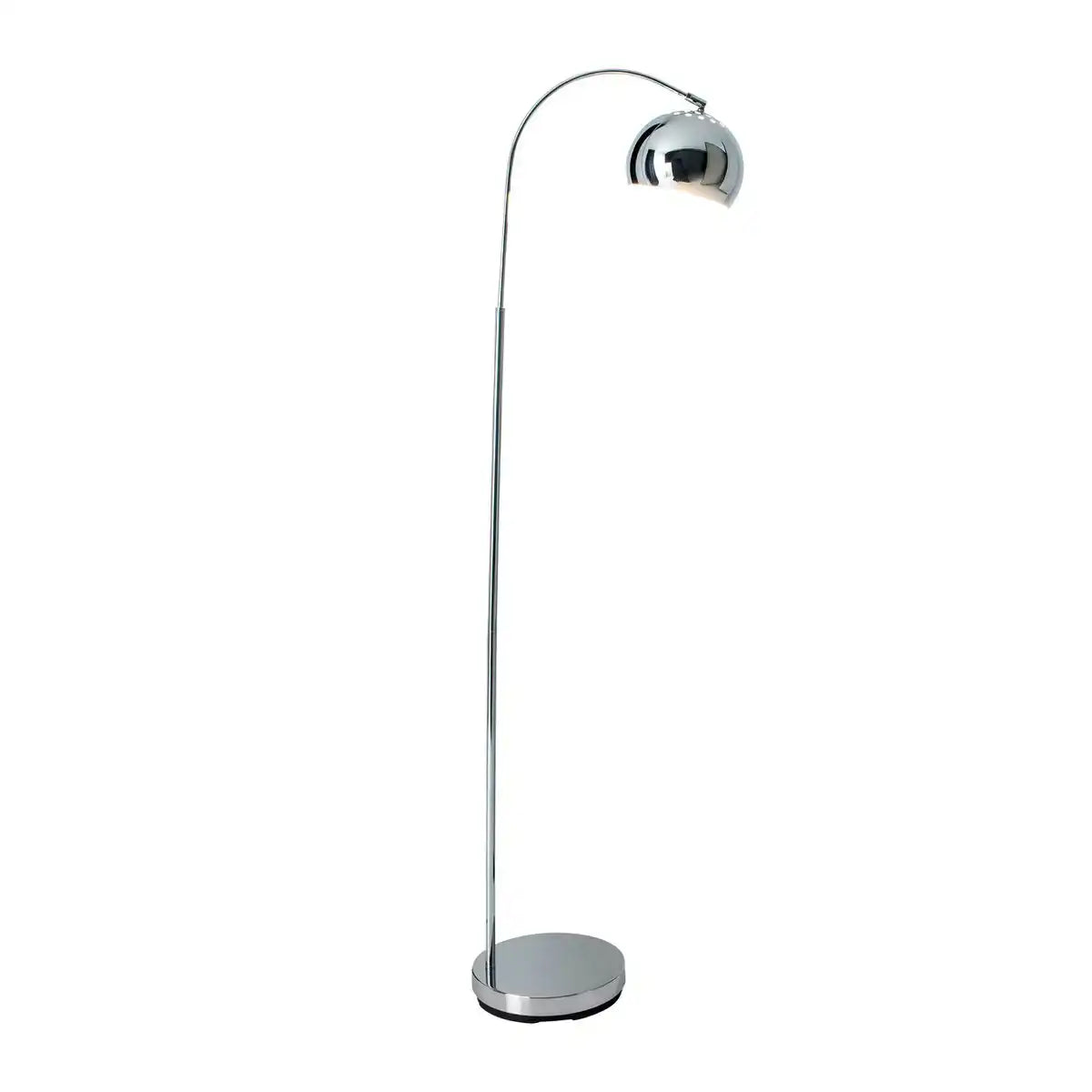 Stehleuchte "STYLE", Retro Klassiker Stehlampe mit Bogen aus chromfarbenem Metall mit, E27-Fassung, 146 cm hoch, ideal für Esszimmer, Wohnzimmer und Büro.