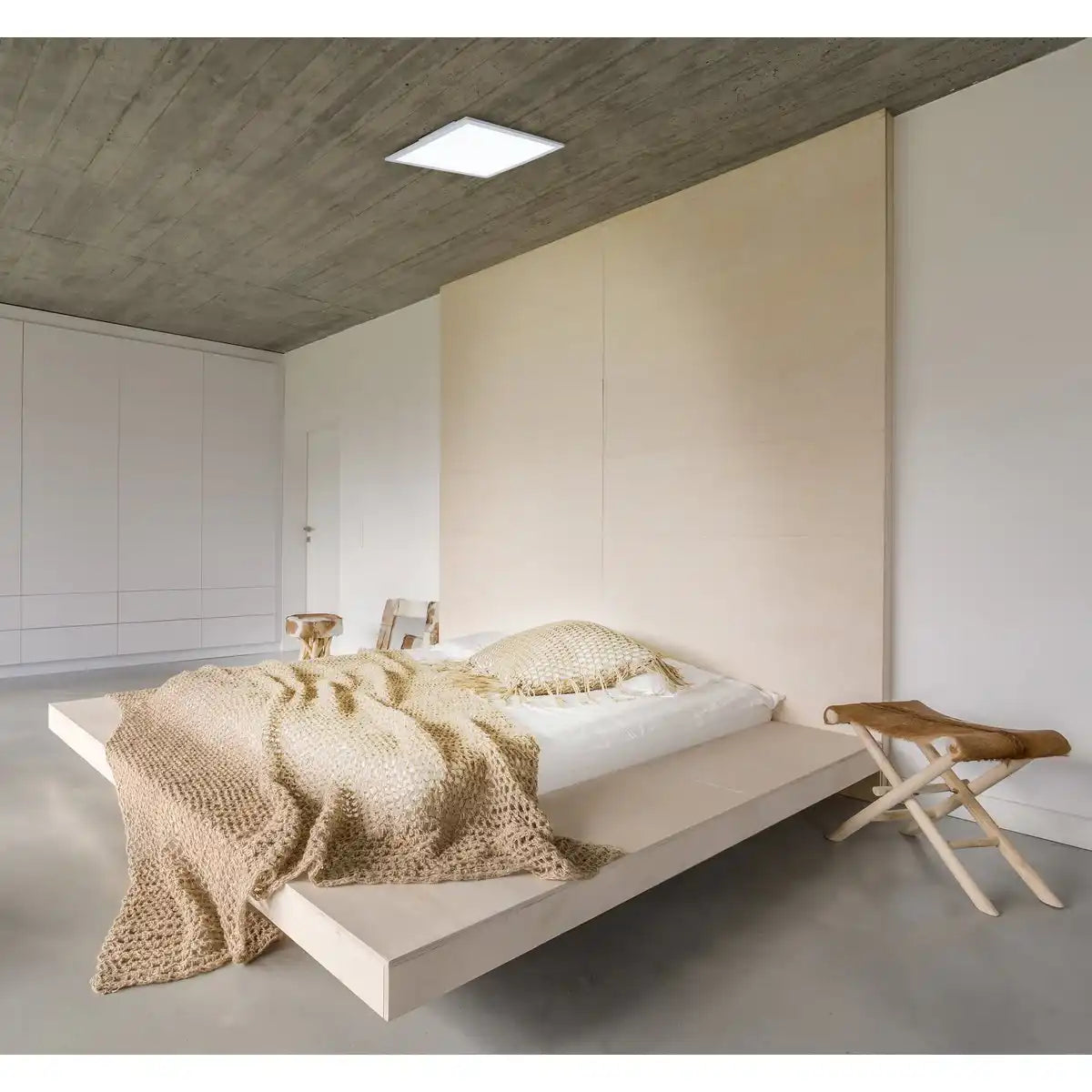 LED Aufbaupanel "NICOLA", Aufbauleuchte aus Metall und Kunststoff mit fest verbauten LEDs in neutralweiß, Panel für Innenräume 45 x 45 cm