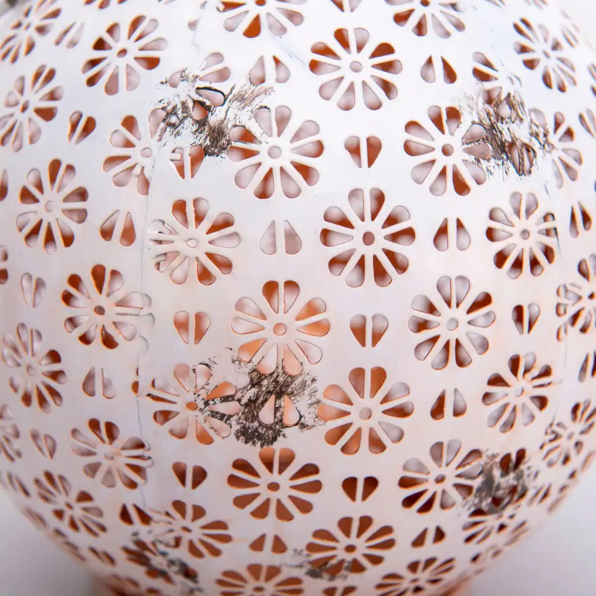 2er-Set LED Deko-Solarleuchte Ø 18 cm Außen Deko aus Metall in Weiß mit integrierten LEDs