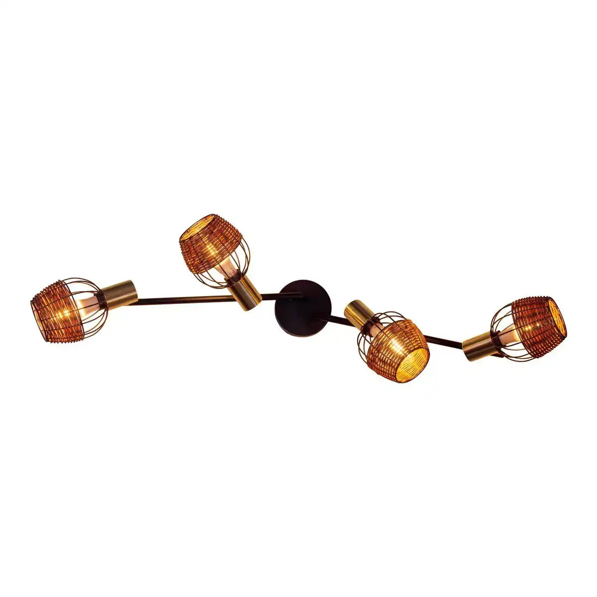 4er Deckenleuchte "CORBIS", Spot aus Metall in Schwarz, und Gold, mit E14-Fassung, für Esszimmer, Wohnzimmer, Diele oder Büro, Deckenlampe innen, 78 cm lang