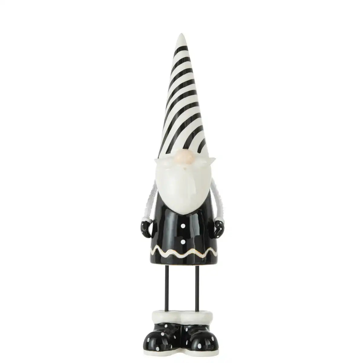 J-Line Weihnachtsfiguren - Keramik - Schwarz/Weiß - Groß