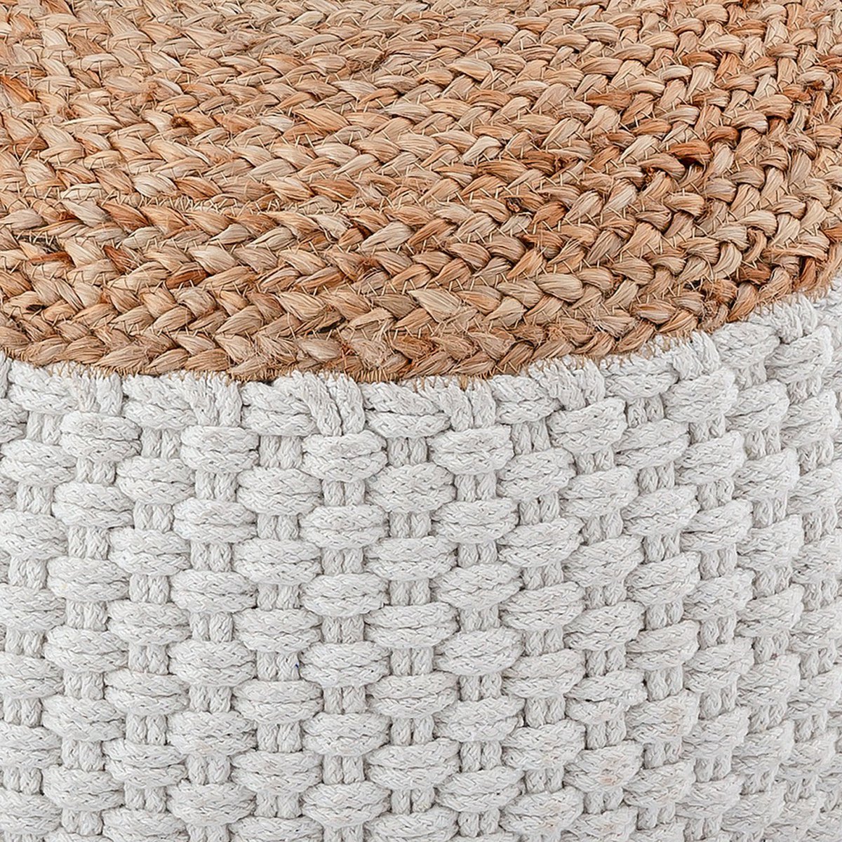 Sitzpouf Jute Sitzhocker rund 50x50 cm Sitzpouf Bodenkissen