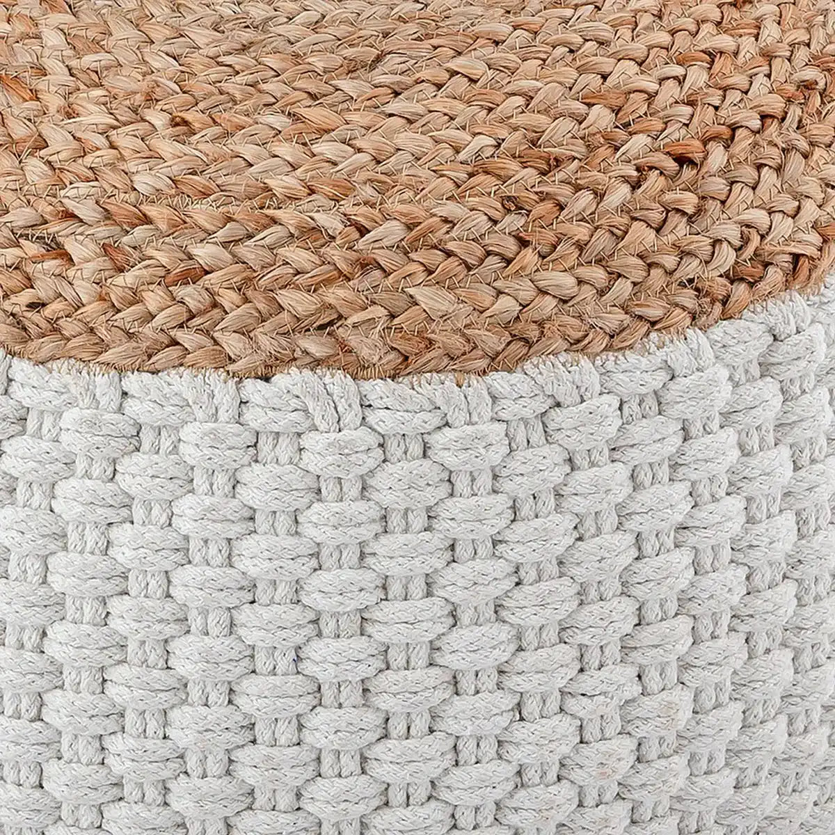Sitzpouf Jute Sitzhocker rund 50x50 cm Sitzpouf Bodenkissen