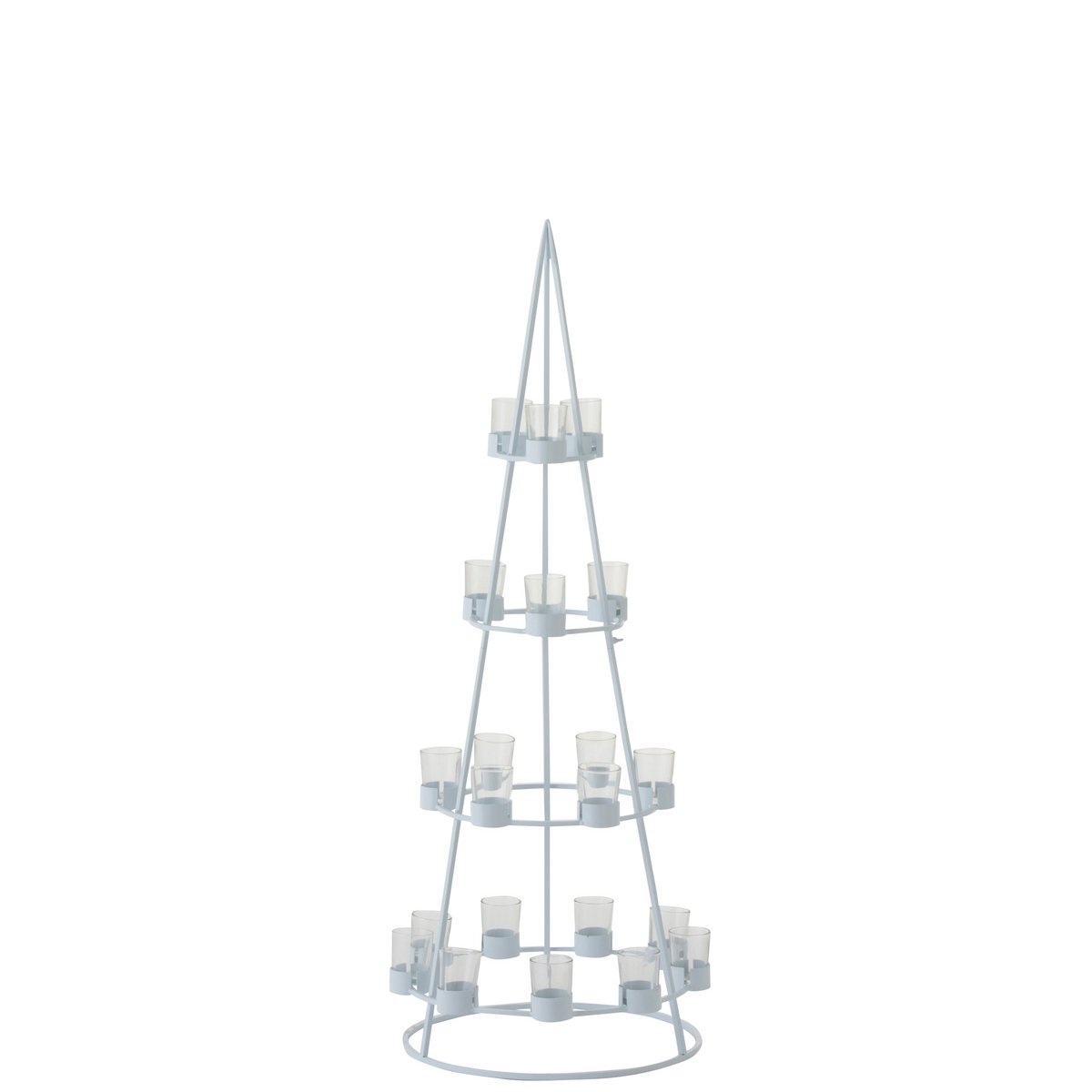 Teelichthalter Boom 21 - Metall/Glas - Weiß