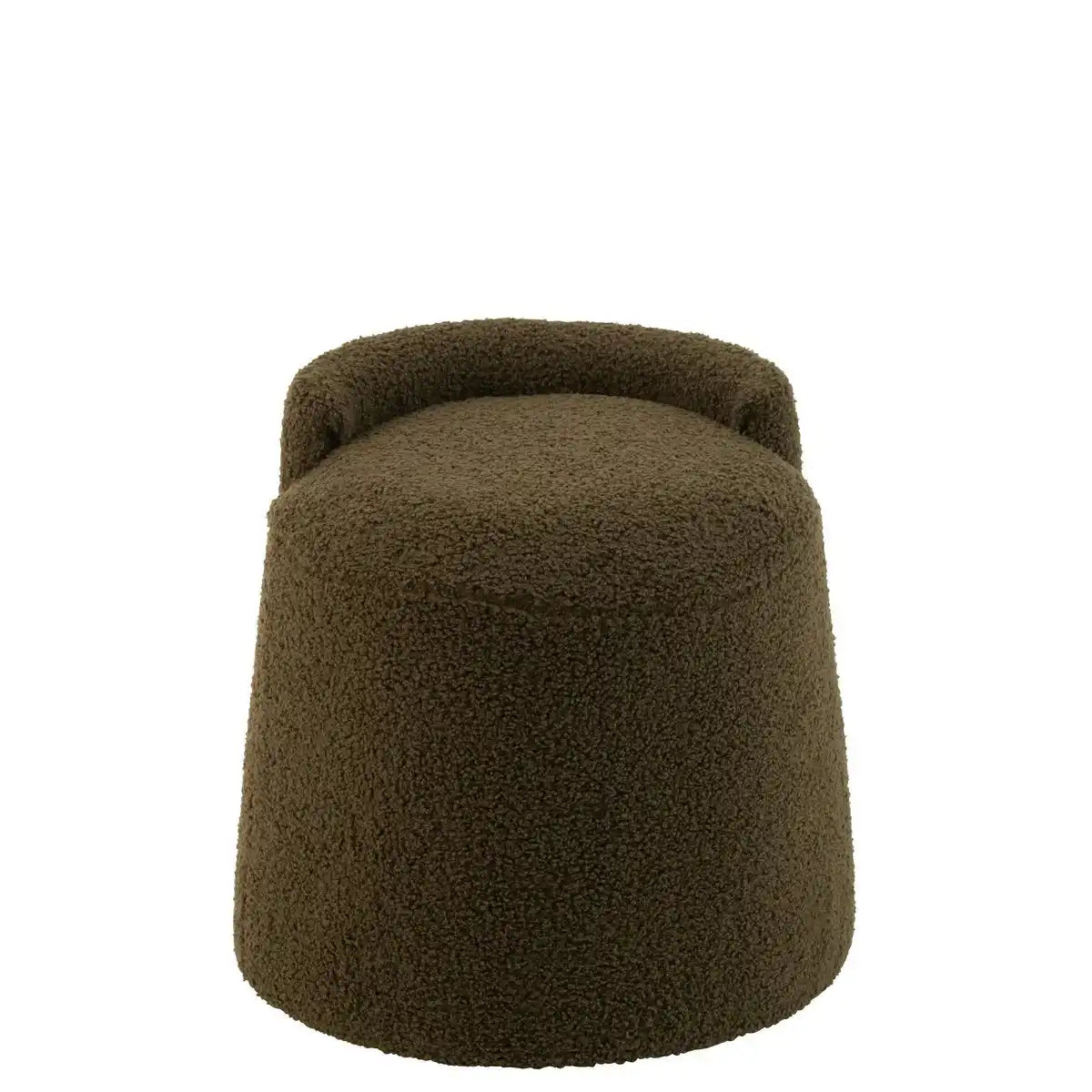 Teddy-Pouf mit Bouclé-Rückenlehne - Textil - grün