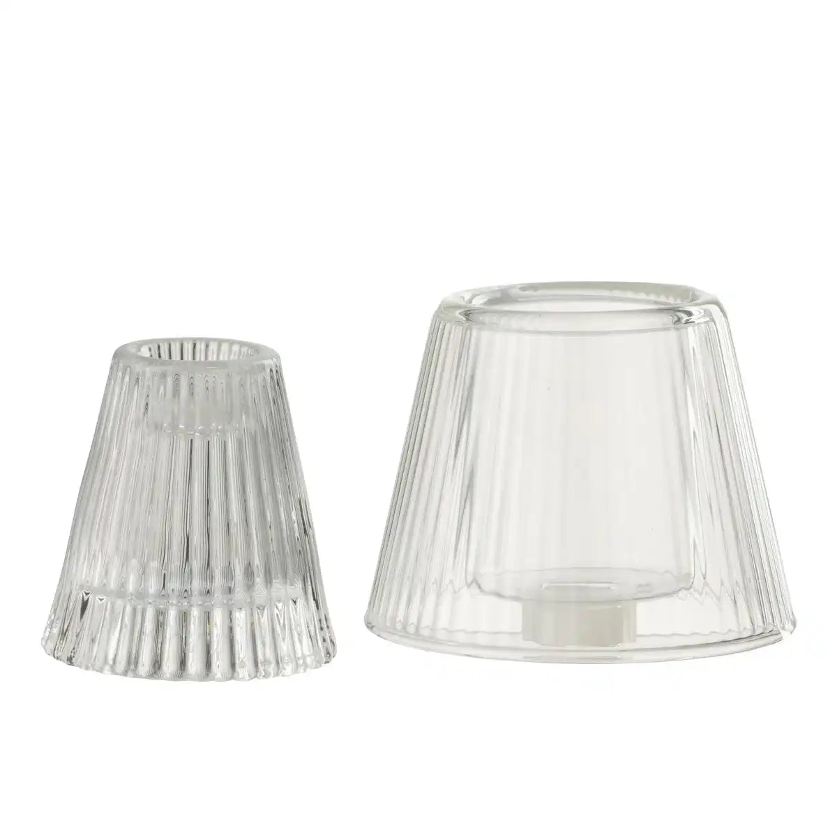 J-Line Teelichthalter Hat Glas Transparent