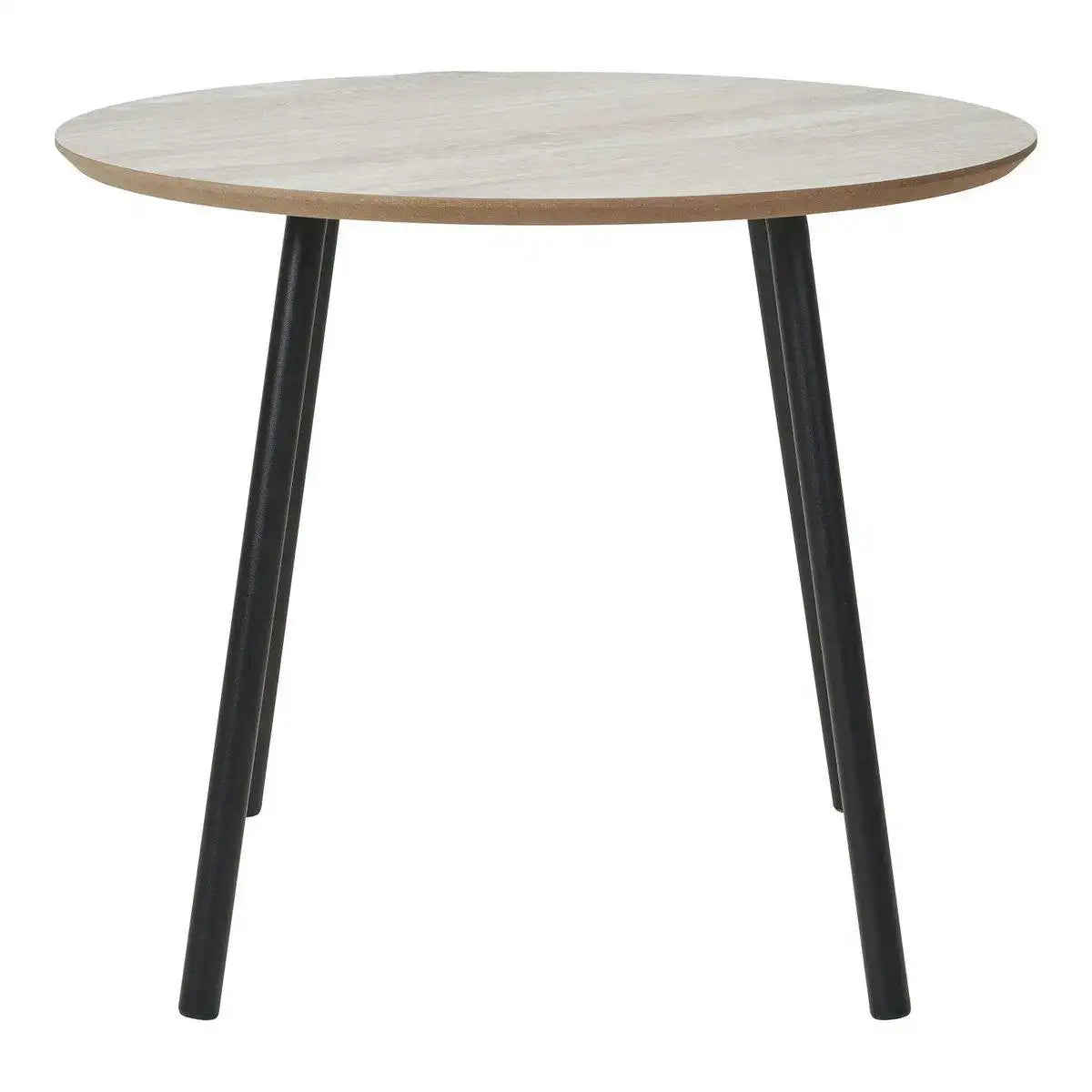 Aalst Couchtisch – Schwarz/Beige, Stahl, MDF, Ø55x45cm - HomeDesign Knaus