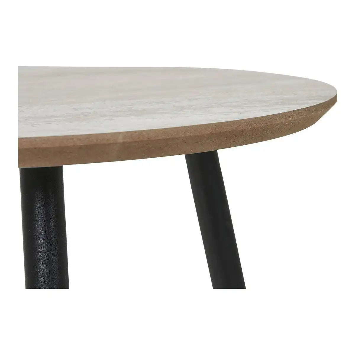 Aalst Couchtisch – Schwarz/Beige, Stahl, MDF, Ø55x45cm - HomeDesign Knaus